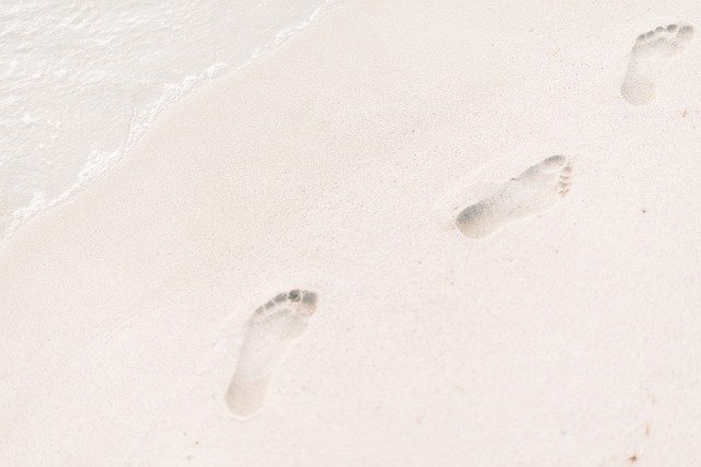 white, sand, beach, footprints, shore, nature, footprints, footprints, footprints, footprints, footprints